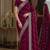 Wine soft georgette embroidery work festive saree with unstitched blouse piece