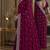 Wine soft georgette embroidery work festive saree with unstitched blouse piece