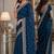 Rama soft georgette embroidery work festive saree with unstitched blouse piece
