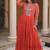 Designer laheriya print faux georgette gown with kutchi patchwork | free size 38-44