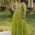 Designer laheriya print faux georgette gown with kutchi patchwork | free size 38-44