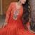 Designer laheriya print faux georgette gown with kutchi patchwork | free size 38-44