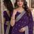 Purple soft georgette embroidery work festive saree with unstitched blouse piece