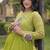 Designer laheriya print faux georgette gown with kutchi patchwork | free size 38-44