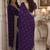 Purple soft georgette embroidery work festive saree with unstitched blouse piece