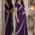 Purple soft georgette embroidery work festive saree with unstitched blouse piece