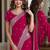 Pink soft georgette embroidery work festive saree with unstitched blouse piece