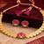 gold plated south indian temple coin necklace set with lotus meenakari pendant & earrings