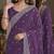 Lavender soft georgette embroidery work festive saree with unstitched blouse piece