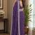 Lavender soft georgette embroidery work festive saree with unstitched blouse piece