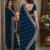 Morpich soft georgette embroidery work festive saree with unstitched blouse piece