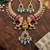 antique gold elephant kundan necklace set with mint green beads