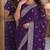 Purple soft georgette embroidery work festive saree with unstitched blouse piece