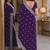 Purple soft georgette embroidery work festive saree with unstitched blouse piece