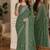 Pista soft georgette embroidery work festive saree with unstitched blouse piece
