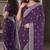 Lavender soft georgette embroidery work festive saree with unstitched blouse piece