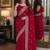 Pink soft georgette embroidery work festive saree with unstitched blouse piece