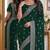 Green soft georgette embroidery work festive saree with unstitched blouse piece