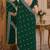 Green soft georgette embroidery work festive saree with unstitched blouse piece