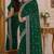 Green soft georgette embroidery work festive saree with unstitched blouse piece
