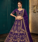 Royal Purple Embroidered Lehenga Choli with Dupatta