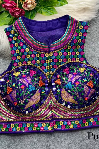 Purple silk thread mirror