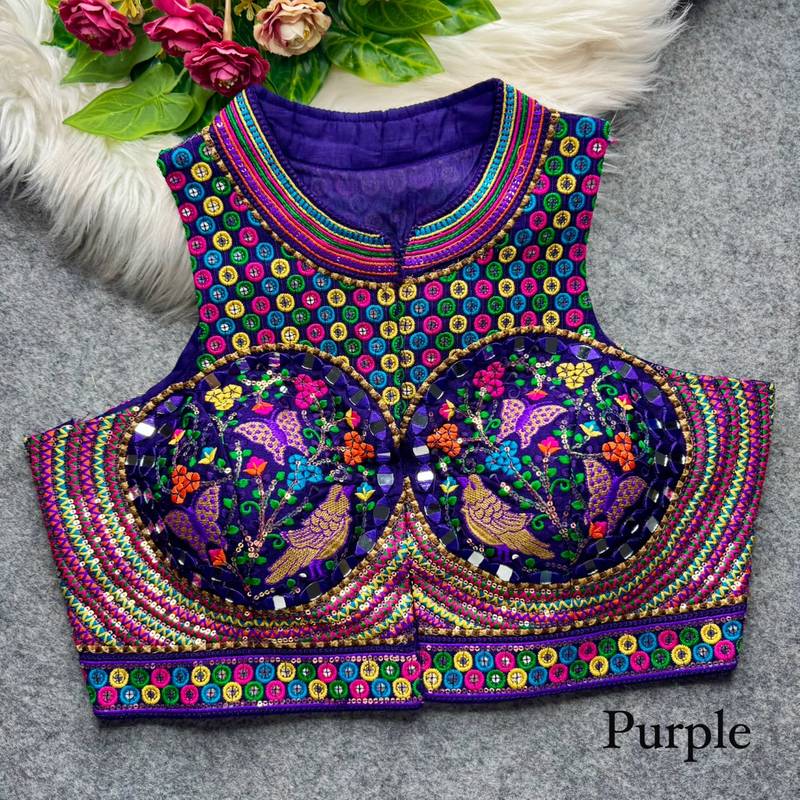 Purple silk thread mirror