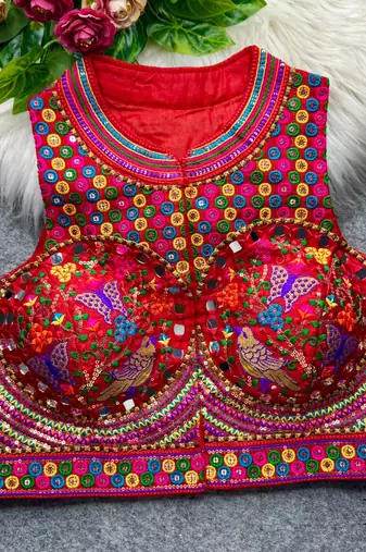 Red silk thread mirror