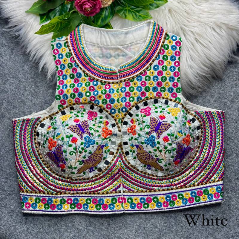 White silk thread mirror
