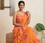 Orange Floral Printed Lehenga Choli with Ruffle Dupatta