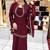 Women's maroon georgette mirror work short kurti with palazzo pant & dupatta set