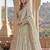 White silk blend readymade anarkali suit with embroidery & sequence work