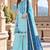 Blue rayon readymade suit with embroidery & lace border work