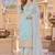 Grey&blue georgette readymade suit with embroidery & sequence work