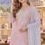 Grey&pink georgette readymade suit with embroidery & sequence work