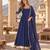 Navy georgette readymade anarkali suit with bandhej work