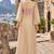Beige tissue readymade 3 piece suit suit with embroidery & sequence work
