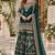 D green georgette readymade suit with embroidery & sequence work