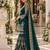 D green georgette readymade suit with embroidery & sequence work