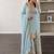 Sky heavy zari work short kurti with flared sharara & dupatta