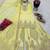 Yellow heavy zari work short kurti with flared sharara & dupatta