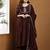 Brown embroidered vichitra silk kurta pant dupatta set