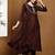 Brown embroidered vichitra silk kurta pant dupatta set