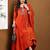 Orange embroidered vichitra silk kurta pant dupatta set