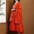 Orange embroidered vichitra silk kurta pant dupatta set