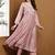 Pink embroidered vichitra silk kurta pant dupatta set