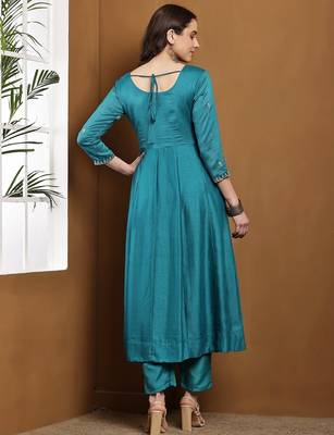 Rama embroidered vichitra silk kurta pant dupatta set 5