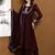 Purple embroidered vichitra silk kurta pant dupatta set
