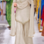 Off-white embroidered short kurti with flared pants & mirror-work dupatta set