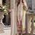 White silk blend readymade suit with embroidery & sequence work